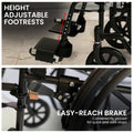 Orthonica Steel Wheelchair 24in Black Foldable Lightweight Portable