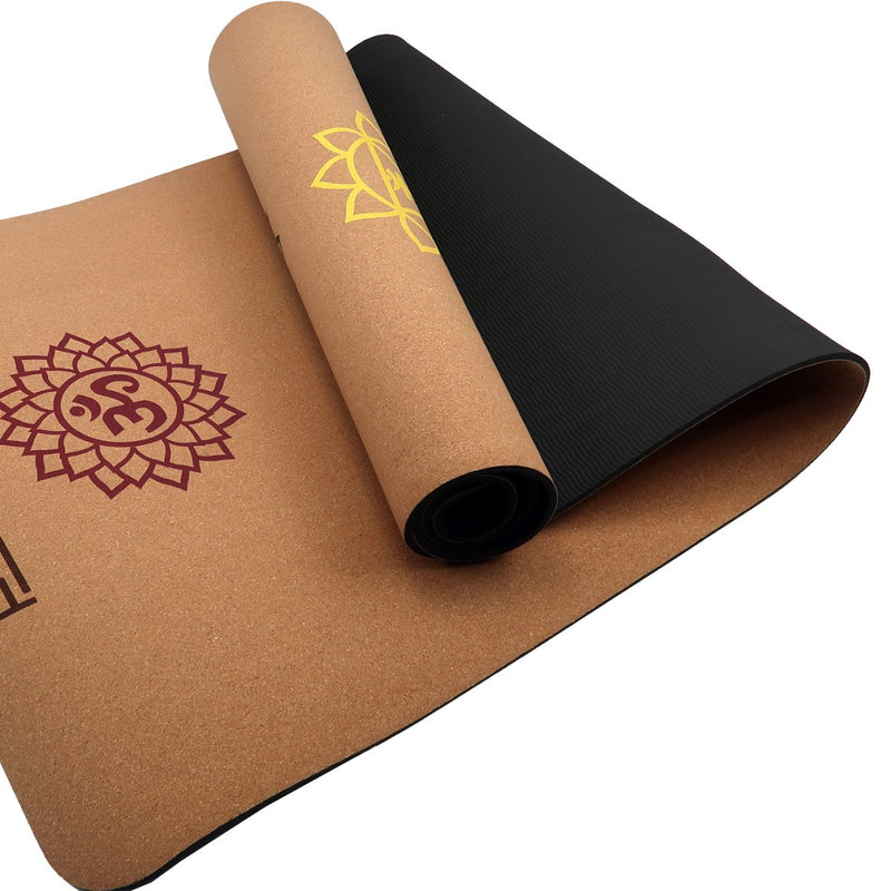 Powertrain Cork Yoga Mat 6mm with Carry Straps Home Pilates