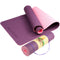Powertrain TPE Yoga Mat 8mm Thick Dark Purple Pilates Fitness