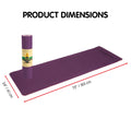Powertrain TPE Yoga Mat 8mm Thick Dark Purple Pilates Fitness