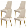 VELLUTO Golden Frame Mid Century Modern Dining Chair Faux Leather Side Chair Upholstered Dining Chairs Set of 2