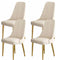 VELLUTO Golden Frame Mid Century Modern Dining Chair Faux Leather Side Chair Upholstered Dining Chairs Set of 2