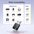 UGREEN 75073 Bluetooth 6.0 USB Dongle Adapter 20m Range, 5 Device Connection, Plug & Play for PC/Laptop