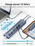 ACASIS HB16PRO 16-Port USB 3.2 10Gbps 12V/8A Powered 8 x USB-A + 8 x USB-C Docking Hub for PC & Laptop