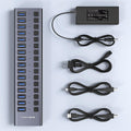 ACASIS HS-716MG USB 3.2 Gen2 10Gbps 12V/8A 16 Port USB-A + On/Off Switch with AC Power Adapter for PC & Laptop