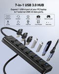 BENFEI 000425BK USB3.0 to 7 Port USB3.0 HUB (Black)