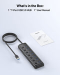 BENFEI 000425BK USB3.0 to 7 Port USB3.0 HUB (Black)