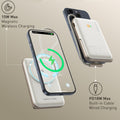 CHOETECH B735-WH 10000mAh 20W MagLeap Wireless Power Bank White with Phone Holder and Build-in Cable