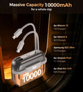 CHOETECH B812-SL WH Mini Bag Digital CCC Certified 10000mAh 30W Fast Charging Power Bank Gold with USB-C + 8-pin iPhone Cables