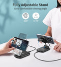 CHOETECH T618-F-BK 3-in-1 15W MagSafe Wireless fast Charger Stand for iPhone i-Watch AirPods w/ Ambient Light