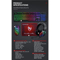 T-Wolf TF400 4-pcs Rainbow Keyboard/Mouse/Headphone/Mouse Pad Kit Set
