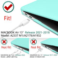 MacBook Air 13 Inch Case 2020 2019 2018, A1932, A2179, A2337 Shell Case Keyboard Cover tiffany blue