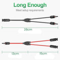 1 Pair Solar Connector Y Branch Parallel Adapter Cable Solar Panel Connectors Wire Plug Solar Panel
