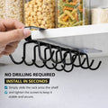 Under Cabinet Mug Holder 12 Hooks No Drill Cup Rack Organizer for Kitchen Storage Black