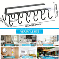 Under Cabinet Mug Holder 12 Hooks No Drill Cup Rack Organizer for Kitchen Storage Black