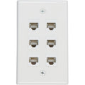 Ethernet Wall Plate 6 Port Cat6 Ethernet Cable Wall Plate Adapter