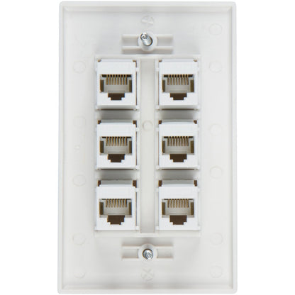 Ethernet Wall Plate 6 Port Cat6 Ethernet Cable Wall Plate Adapter