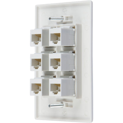 Ethernet Wall Plate 6 Port Cat6 Ethernet Cable Wall Plate Adapter