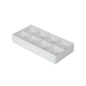 100 Pack of White Card Chocolate Sweet Soap Product Retail Gift Box - 8 bay 3cm Compartments - Clear Slide On Lid - 16x8x3cm