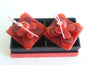 2 Red Lotus Floating Candles in Red Black Gift Box Set Birthday Xmas Valentine Mothers Day Gift Present