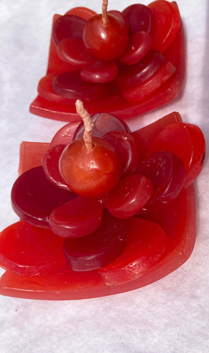 2 Red Lotus Floating Candles in Red Black Gift Box Set Birthday Xmas Valentine Mothers Day Gift Present