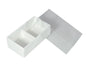 50 Pack of White Card Chocolate Sweet Soap Product Retail Gift Box - 2 Bay Compartments - Clear Slide On Lid - 8x4x3cm