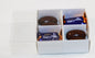 50 Pack of White Card Chocolate Sweet Soap Product Retail Gift Box - 4 Bay Compartments - Clear Slide On Lid - 8x8x3cm