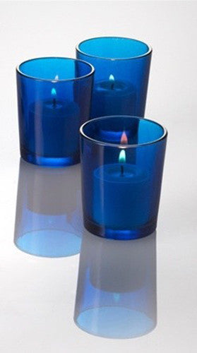 20 Pack Blue Glass Votive Tealight Candle Holders House Party Centerpiece Xmas Wedding Decor Glass Candlestick Party Decorations Bridal Baby Shower Event
