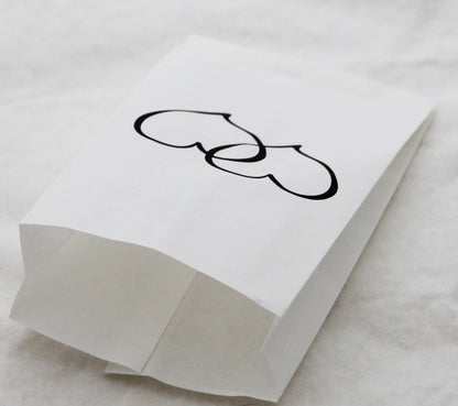 100 Pack Wedding Cake Bags Greaseproof Wax Paper Slice Take Home Favour Large Heart