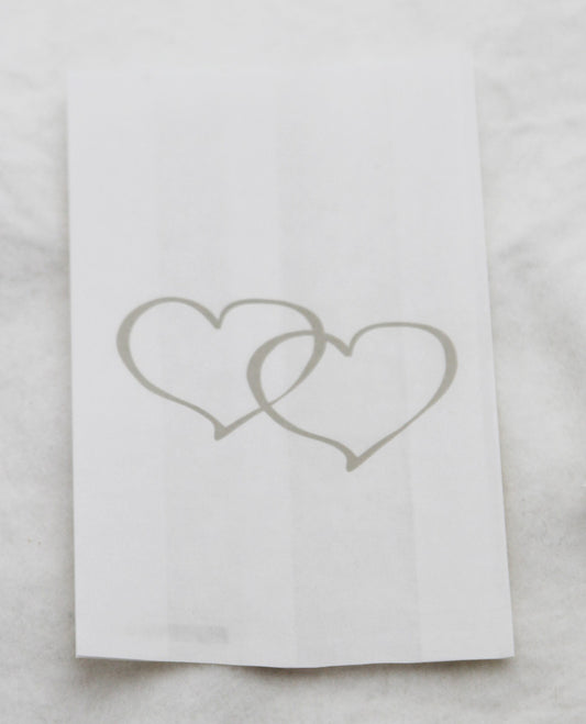 100 Pack Wedding Cake Bags Greaseproof Wax Paper Slice Take Home Favour Large Silver Heart