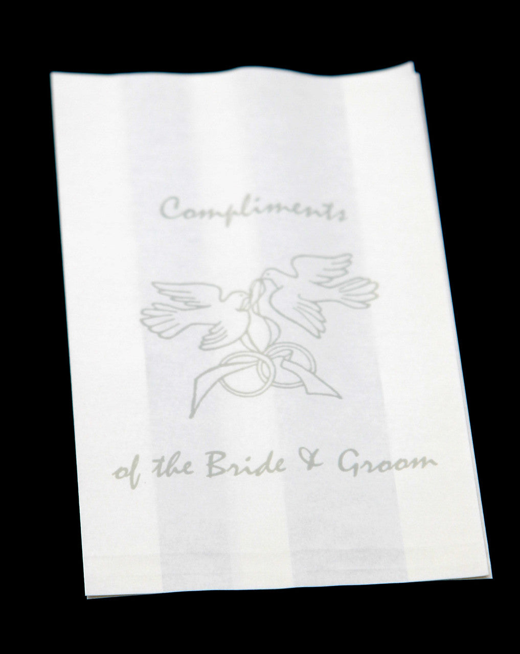 150 Pack Wedding Cake Bags Greaseproof Wax Paper Slice Take Home Favour Silver Doves