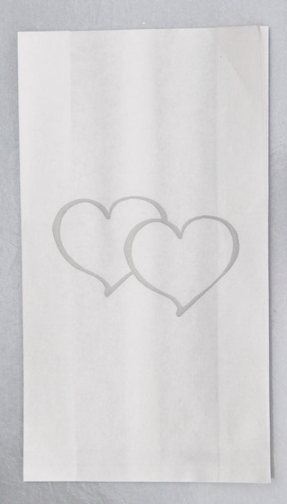 50 Pack Wedding Cake Bags Greaseproof Wax Paper Slice Take Home Favour Large Silver Heart