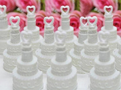 100 Pack Wedding Cake Blow Bubble Bottles White Plastic 6cm High Bomboniere Favour Guest Gift