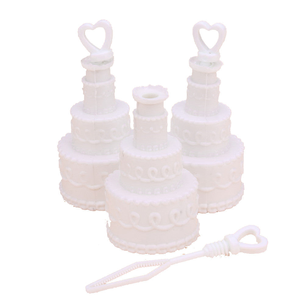 20 Pack Wedding Cake Blow Bubble Bottles White Plastic 6cm High Bomboniere Favour Guest Gift