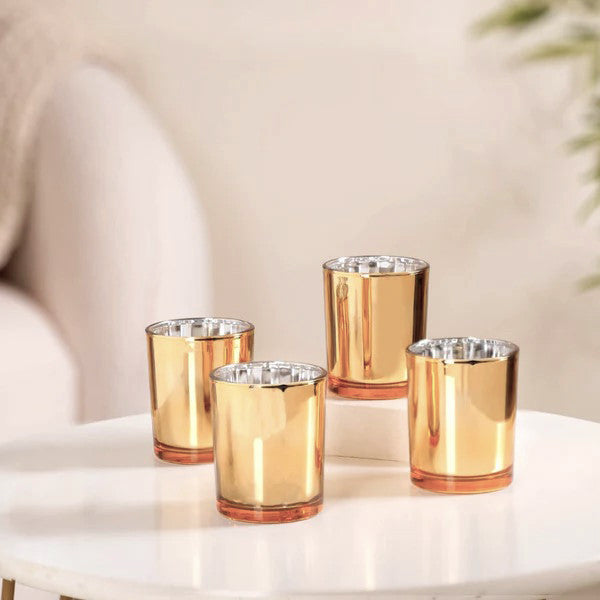 40 Pack Gold Votive Tealight Candle Holders Valentines Day Mercury  Wedding Decor Glass Candlestick Party Decorations Bridal Baby Shower Event