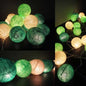 20 Ball Green 3m String Light Battery Box 5cm Cotton Ball  Christmas Birthday Garden Special Occasion Decoration
