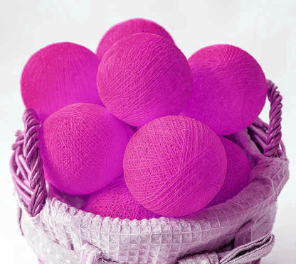 20 Ball HOT Pink 3m String Light Battery Box 5cm Cotton Ball  Christmas Birthday Bbay Girl Special Occasion Decoration