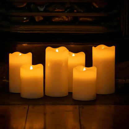 2 Pcs LED Block Pillar Candle White Flameless Safe Indoor Battery Power Party Home Decor Wedding Xmas Table Centrepiece