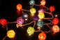 1 Set of Multi Coloured 5cm Rattan Cane 50 Ball Battery Powered LONG 5m String Lights Christmas Gift Home Wedding Party Bedroom Decoration Table Centrepiece