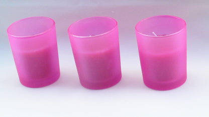 10 Pack Pink Frosted Glass Votive Tealight Candle Holders House Party Centerpiece Xmas Wedding Decor Glass Candlestick Party Decorations Bridal Valentines Event