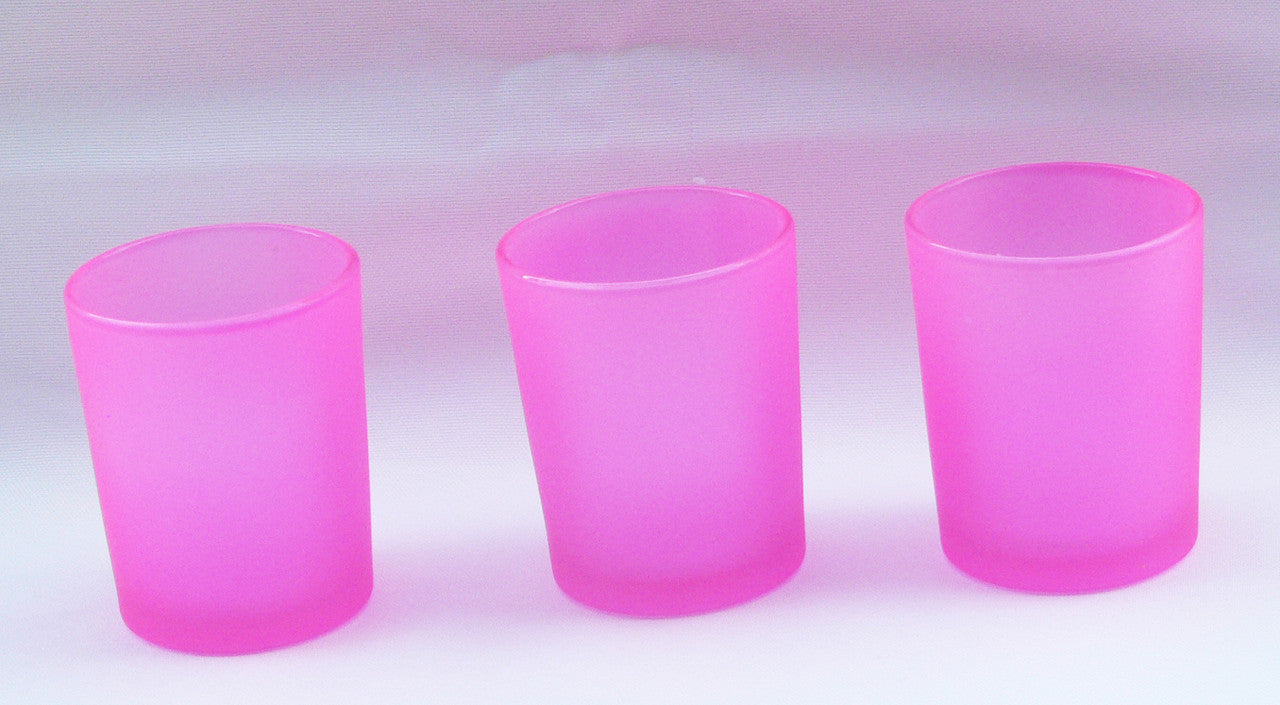 20 Pack Pink Frosted Glass Votive Tealight Candle Holders House Party Centerpiece Xmas Wedding Decor Glass Candlestick Party Decorations Bridal Valentines Event