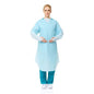 15 Pcs Disposable PPE Gown Protective Workwear Suit Thumb Hook Sleeve Coverall Apron Blue Medical Cleaning Painting