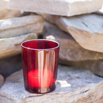 40 Pack Red Glass Votive Tealight Candle Holders House Party Centerpiece Xmas Wedding Decor Glass Candlestick Party Decorations Bridal Valentines Event