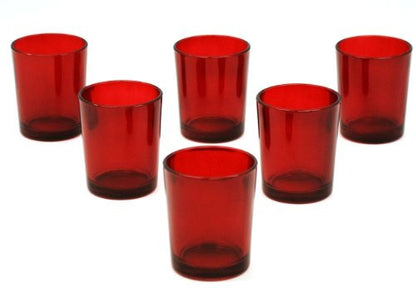 40 Pack Red Glass Votive Tealight Candle Holders House Party Centerpiece Xmas Wedding Decor Glass Candlestick Party Decorations Bridal Valentines Event