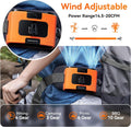 20000mAh Outdoor Portable Waist Fan Hanging Neck Fan Strong Wind with Power Bank LED Lighting for Sports Courier Outdoor Working (Orange)