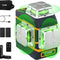 CIGMAN Laser Level CM-801 Laser Level Self Leveling 3x360°3D Green Cross Line for Decoration and Picture Hanging with Two Rechargeable Batteries, Remote Controller and Magnetic L-Shaped Bracket