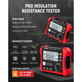 KAIWEETS Megohmmeter, Insulation Resistance Tester, Up to 100GΩ, 50V/100V/250V/500V/1000V, One-Touch DAR/PI, with AC/DC Voltage Testing for Motors, Solar, HVAC