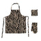 Set of 3 Cotton Linen Zebra Kitchen Set