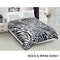 800GSM Luxury Reversible Animal Mink Blanket Queen 200 x 240 cm White Black Safari
