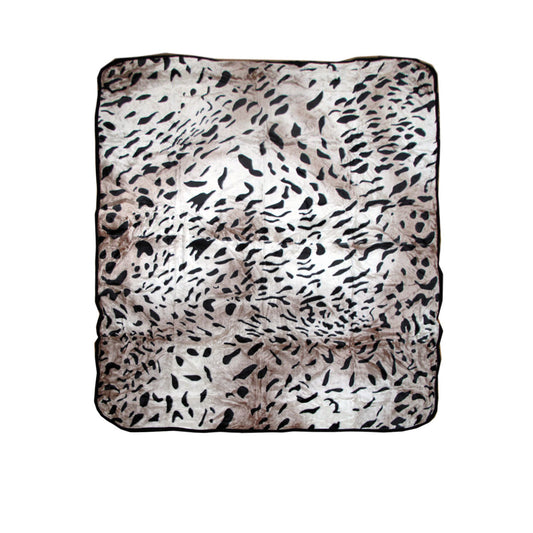 Animal Skin Pattern Faux Mink Blanket QUEEN Jaguar